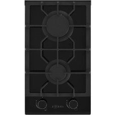 ZUGEL Газовая варочная панель ZGH291B, 2 конфорки, закаленное стекло, черный