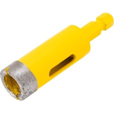 DENZEL Сверло алмазное по керамограниту, 20 мм, мокрая резка, трехгранный хвостовик 72679