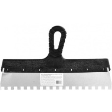 SPARTA Шпатель из нержавеющей стали, 350 мм, зуб 10 х 10 мм, пластмассовая ручка 85131