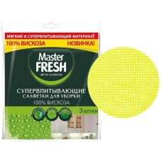 Набор салфеток MASTER FRESH С0006056 Master FRESH Супер-впитывающие салфетки для уборки (100 % вискоза) 30*34см, 3 шт