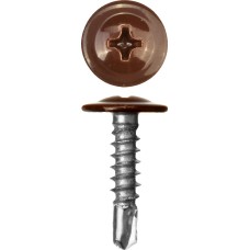 ЗУБР ПШМ-С 8017, 19 х 4.2 мм, шок.-коричн., 450 шт (0,75 кг.), саморез с пресс-шайбой и сверлом (300211-42-019-8017)