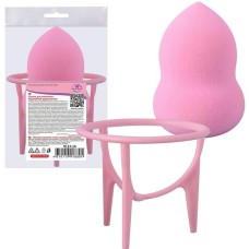 MULTIDOM Спонж для макияжа с подставкой-держателем. Размер спонж 4х4х6,5см. VL17-14