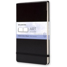 MOLESKINE Блокнот для акварели ART WATERCOLOR ARTMM804 Large 130х210мм 72стр. твердая обложка черный