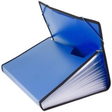 БЮРОКРАТ Портфель -BPR13LBLUE 13 отдел. A4 с окантовкой пластик 0.7мм синий