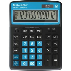 BRAUBERG Калькулятор Extra, 250476, 12-разрядный, голубой