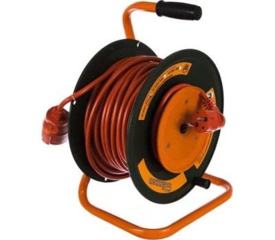 Удлинитель силовой GLANZEN EB-30-010, на катушке, с/з, 1 роз -30 м