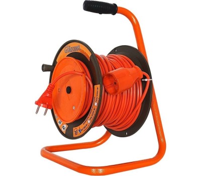 Удлинитель силовой GLANZEN EB-30-010, на катушке, с/з, 1 роз -30 м