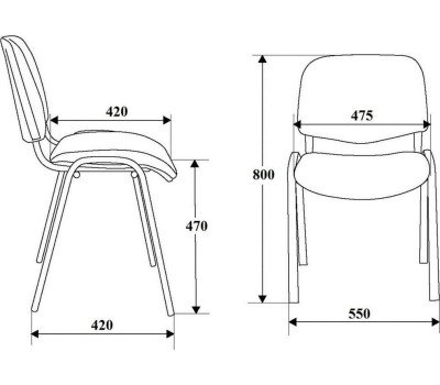 Стул OLSS стул ИЗО цвет В-14 черный, рама черная