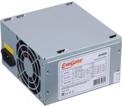 Блок питания EXEGATE 400W  AAA400, ATX, 8cm fan, 24p+4p, 2*SATA, 1*IDE (ES259590RUS)