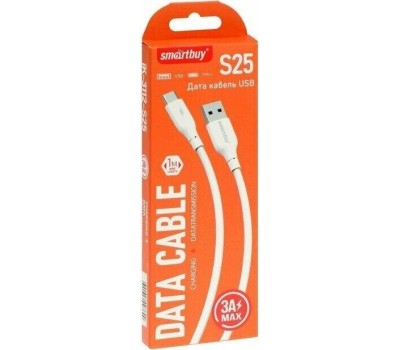 Кабель SMARTBUY (iK-3112-S25w) S25 Type C белый, 3А,soarer,TPE, 1 м