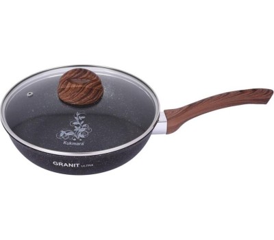 Сковорода KUKMARA сгг261а а/пр литая 26см стекл/кр Granit ultra blue