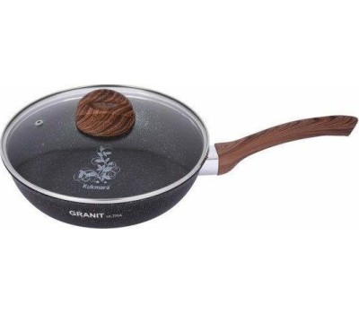 Сковорода KUKMARA сгг261а а/пр литая 26см стекл/кр Granit ultra blue
