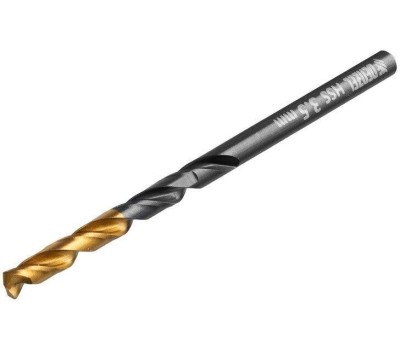 Сверло DENZEL Сверло по металлу, 3,5 мм, HSS-Tin, Golden Tip, 10 шт. 717207