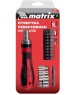 Отвертка MATRIX Отвёртка реверсивная с набором бит и насадок торцевых, CrV, 1/4