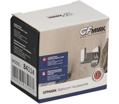 Аксессуары для ванной комнаты GFMARK 84114 Крючок одинарный, на квадратном основании, цвет ХРОМ