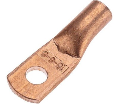 Наконечник REXANT Наконечник медный ТМ 16-6-6 (16мм² - Ø6мм) (в упак. 100 шт.)