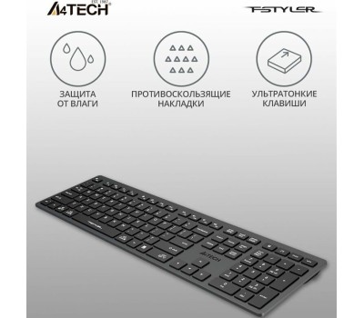A4TECH Клавиатура Fstyler FX50, проводная, USB, ножничная, серый [fx50 grey]