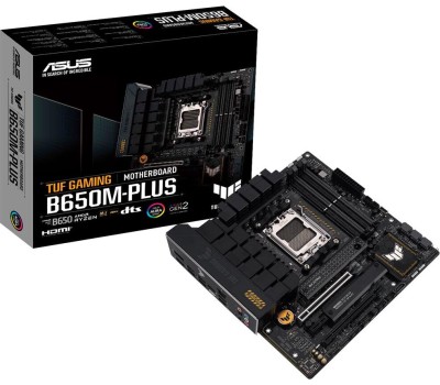 ASUS TUF GAMING B650M-PLUS (Socket AM5, mATX, 4xDDR5(128GB), DP/HDMI, 2xPCIe 4.0x16/2xPCIe 4.0, 1xLAN (2.5GbE), 4xSATA 6Gb/s, 3xM.2, 1xType-C, 3xUSB 3.2, 4xUSB 2.0)