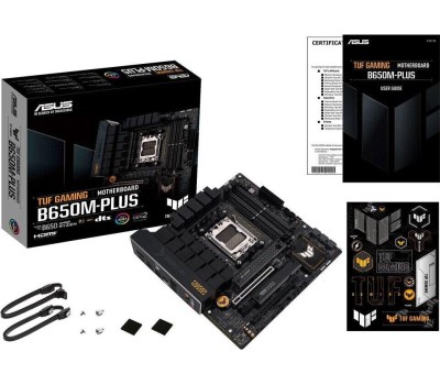 ASUS TUF GAMING B650M-PLUS (Socket AM5, mATX, 4xDDR5(128GB), DP/HDMI, 2xPCIe 4.0x16/2xPCIe 4.0, 1xLAN (2.5GbE), 4xSATA 6Gb/s, 3xM.2, 1xType-C, 3xUSB 3.2, 4xUSB 2.0)