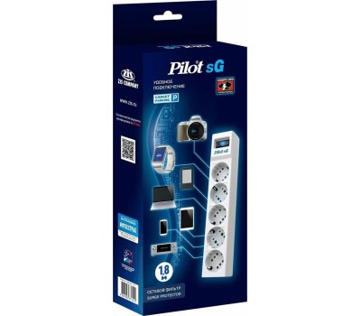 Сетевой фильтр PILOT Сетевой фильтр SG, 1.8м, белый [151]