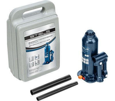 Домкрат STELS Домкрат гидравлический бутылочный, 3 т, h подъема 188-363 мм, в пластиковом кейсе 51173