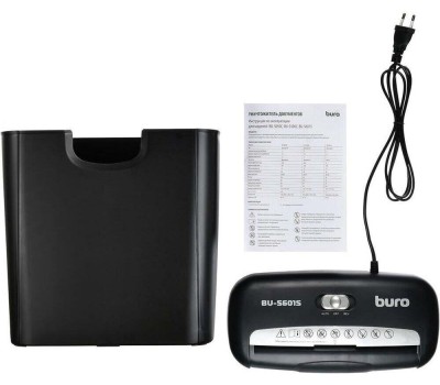 шредеры BURO Уничтожитель бумаг Home BU-S601S, P-1, 6 мм, 6 лист. одновременно, 10л