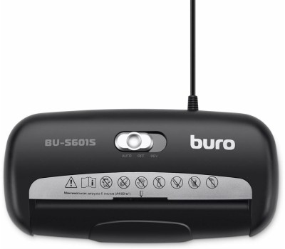 шредеры BURO Уничтожитель бумаг Home BU-S601S, P-1, 6 мм, 6 лист. одновременно, 10л