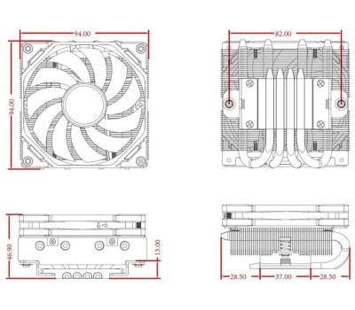 ID-COOLING Вентилятор Cooler IS-40XT BLACK 95W/PWM/ all Intel /AMD AM4/ Low profile/Screws