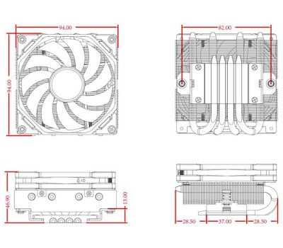 ID-COOLING Вентилятор Cooler IS-40XT BLACK 95W/PWM/ all Intel /AMD AM4/ Low profile/Screws