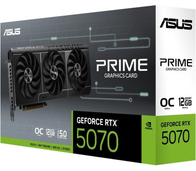 Видеокарта ASUS Видеокарта RTX5070 PRIME OC 12GB GDDR7 192bit 3xDP HDMI 3FAN RTL [PRIME-RTX5070-O12G]