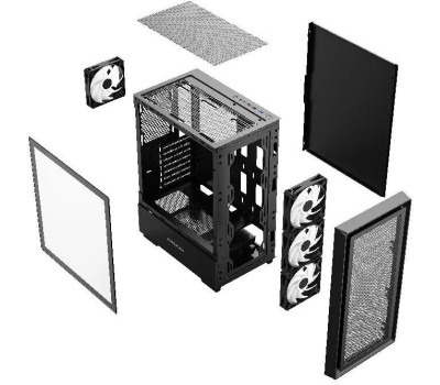 Powercase Mistral AY4B ARGB, Tempered Glass, 4x 120mm ARGB Fans, чёрный, ATX (CMAYB-A4)