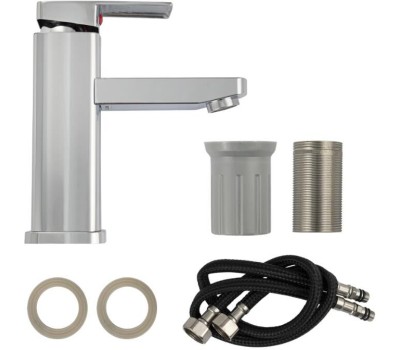 GFmark - Смеситель на раковину, шаровый, из высокопрочного пластика АБС, квадратный корпус, модель Элегант, цвет ХРОМ. 5976