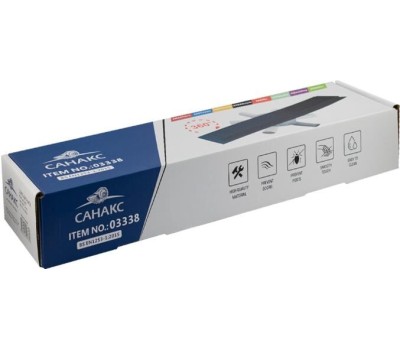 САНАКС - Трап 500 х 70 мм, с бортиком для плитки, из нержавеющей стали, горизонтальное подключение 360º, с сухим и гидрозатворами, цвет ЧЁРНЫЙ. 03338