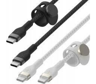 BELKIN Кабель BoostCharge Pro Flex Braided Silicone USB-C To USB-C 2 шт. Длина: 1м. Цвет: черный/белый