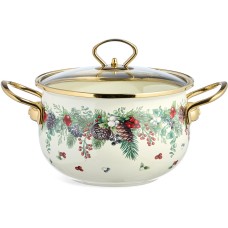 Кастрюля AGNESS 943-084 CELEBRATION эмал. со стекл.крышкой 2.8л 20*12см