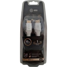 кабель CACTUS Кабель аудио-видео CS-HDMI.2.1-1 HDMI (m)/HDMI (m) 1м. позолоч.конт. серебристый