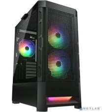 Cougar Airface RGB Black, 2х140мм + 1x120mm ARGB Fan, ARGB Fan Hub, без БП, черный, ATX