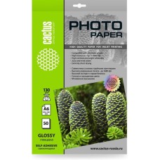 Фотобумага CACTUS Фотобумага A6, для струйной печати, 50л, 130г/м2, покрытие глянцевое [cs-gsa613050]
