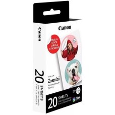CANON Наклейки Zink ZINK ZP-2030-2C-20 (2 круга), для сублимационных принтеров, 20л, белый, 2шт [4967c003]