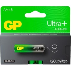 Батарейки GP AA Батарейка Ultra Plus Alkaline 15AUPA21-2CRB8, 8 шт