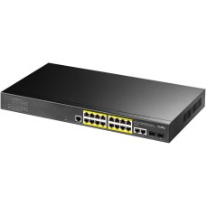 Коммутатор CUDY Коммутатор 16-Port Layer 2 Managed Gigabit PoE+ Switch with 2 Uplink Gigabit Ports and 2 Gigabit SFP Slots 200 Layer 2 Managed 18 Ports 10/100/1000M PoE Switch,1-16 Port support POE(802.3at/af) ,with 2 Uplink Gigabit ports + 2 Gigabit SFP 