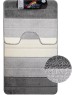 САНАКС - Коврик в ванную СИЛЬВЕР двойной, СЕРЫЙ, полосы, 60х100 + 50х60 см, 100% полиэстер. 00201
