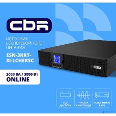 CBR TECH ИБП CBR ESSENCE ESN-3000 RT [Online 3000 VA / 3000 W, Rack/Tower, 8 x C13, 1 х С19, LCD, HID-USB, RS232, EPO, SNMP slot] (ESN-3KRT-9I-LCHERSC)