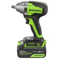 GREENWORKS Гайковерт GD24IW400 аккум. патрон:квад.1/2
