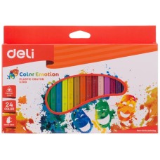 DELI Восковые мелки EC20020 Color Emotion трехгранные 24цв. картон.кор./европод