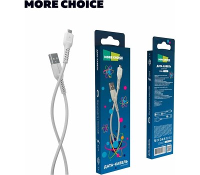 Кабель MORE CHOICE (4627151193076) K16m USB (m)-microUSB (m) 1.0м - белый