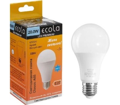 лампы светодиодные ECOLA D7RD20ELC CLASSIC LED PREMIUM 20,0W A65 220-240V E27 6500K (композит) 130X65