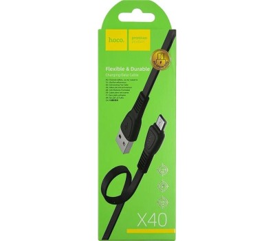 Дата-кабель microUSB HOCO (6931474711670) X40 USB (m)-microUSB (m) 1.0м - черный