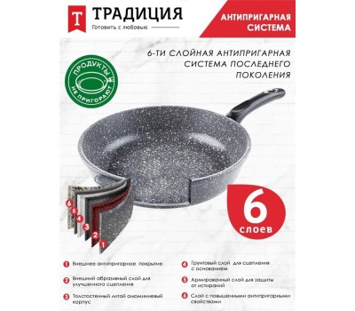 Сковорода ТРАДИЦИЯ ТМ2281 а/пр литая 28см Мрамор