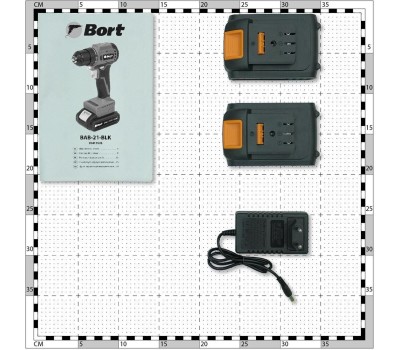 Дрель-шуруповерт BORT BAB-21-BLK (2X1,5AH)